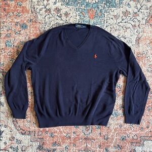 Polo by Ralph Lauren Blue V-Neck Sweater